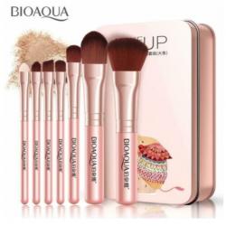 7-delige Make-up kwasten set - soft touch - in metalen box