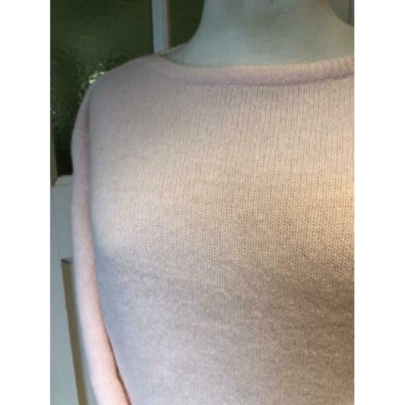 Vintage zacht baby roze trui wol angora mt M
