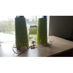 2x Groene tafellamp