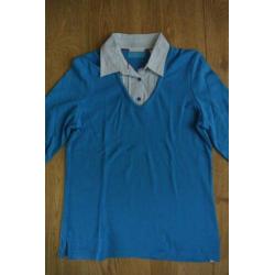 charles voegel shirtje met blouse kraag 38 turkooise