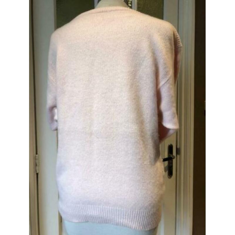 Vintage zacht baby roze trui wol angora mt M