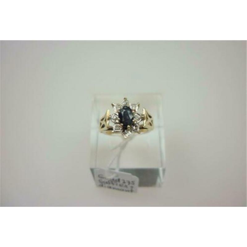 Ring goud saffier en diamant / Z6242