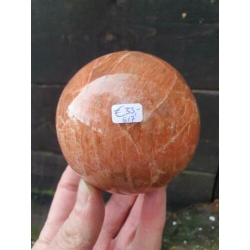 Grote bol van Perzik maansteen 8,9 cm