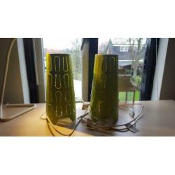 2x Groene tafellamp