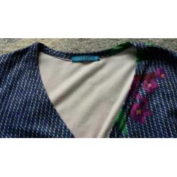 Lien en Giel jurk print bloemen stretch, maat M