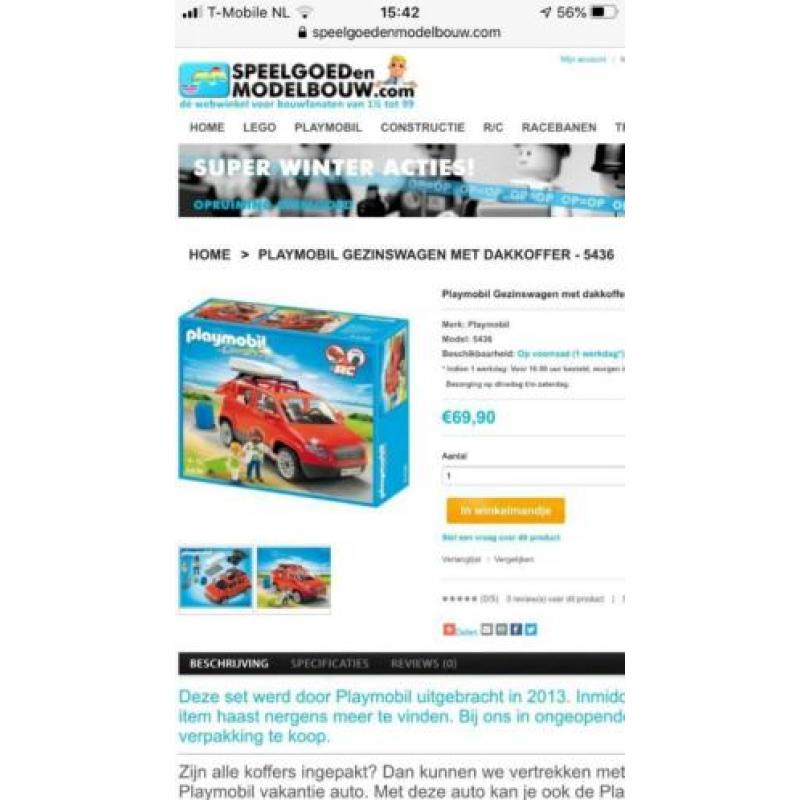 Playmobiel caravan met gezinsauto