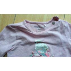 Noppies roze shirt met lange mouwe, kalamazoo, maat 68