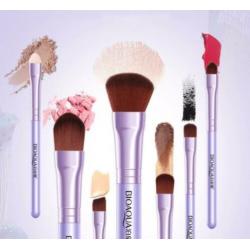 7-delige Make-up kwasten set - soft touch - in metalen box