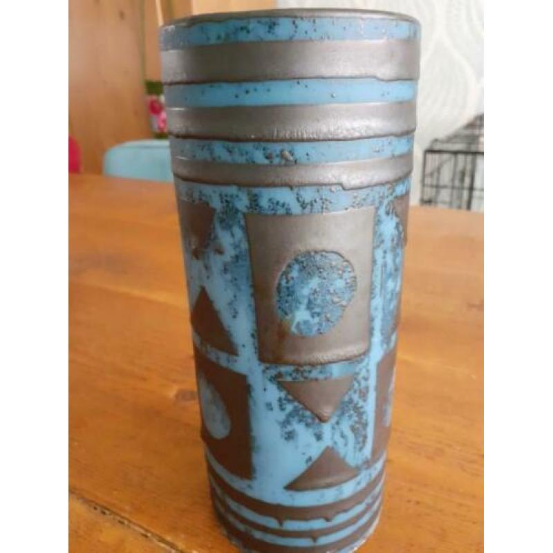 Retro West Germany vaas 1241-22 blauw