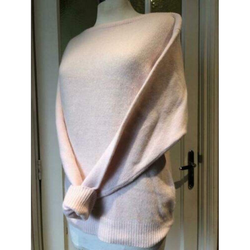 Vintage zacht baby roze trui wol angora mt M