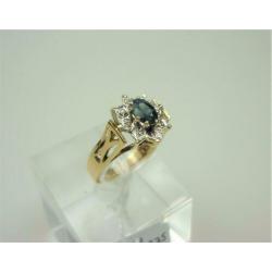 Ring goud saffier en diamant / Z6242