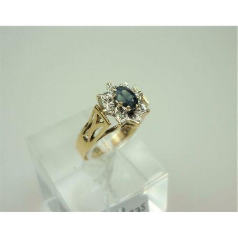 Ring goud saffier en diamant / Z6242