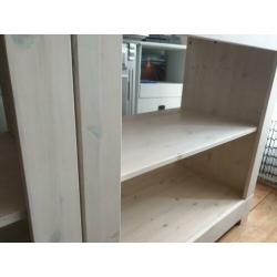 2× Open kast kasten kastje kastjes dressoir white wash hout