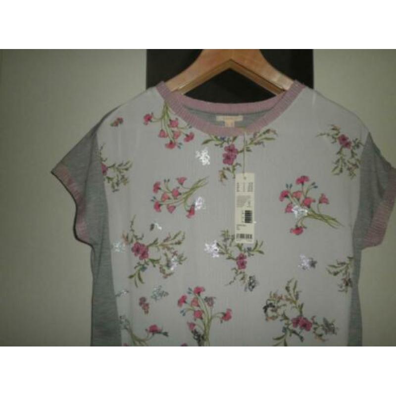 Blousetop / T shirt Esprit maat XS nieuw met kaartje bloemen