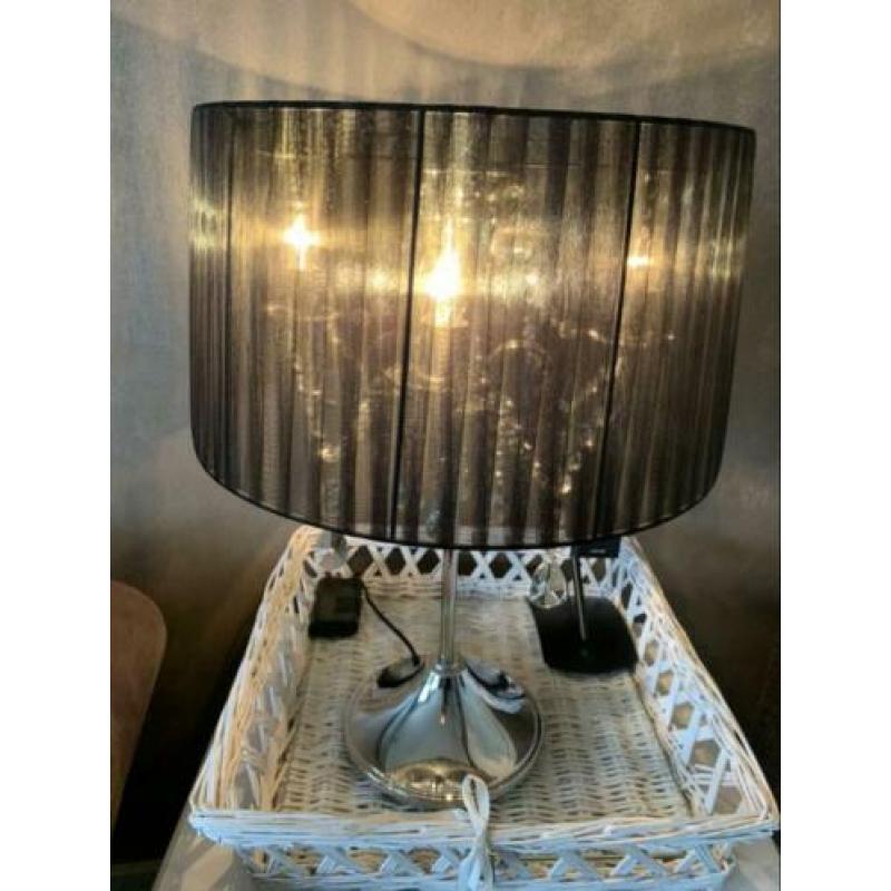 Schemerlamp staand kristal met organza kap