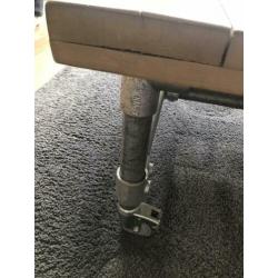 Salontafel steigerhout en buizen op wielen