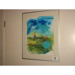 ACRYLVERF schilderijen te koop--ingelijst mete passe-partout