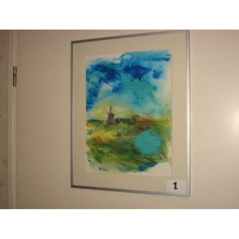 ACRYLVERF schilderijen te koop--ingelijst mete passe-partout