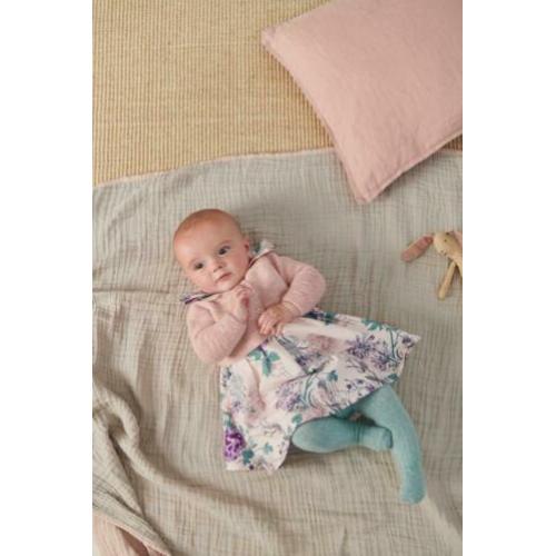 Setje, jurk met vestje pastelkleurtjes maat 62 / 68 nieuw