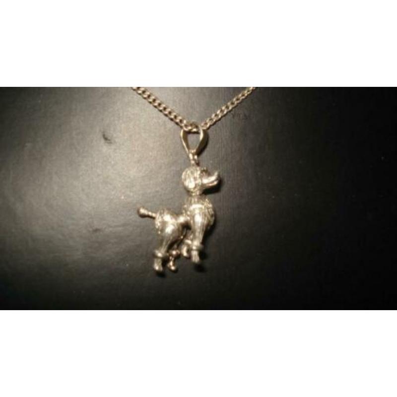 zilveren ketting met zilv.hondje