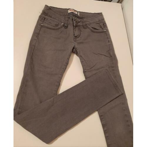 Grijs-bruine lage skinny jeans (maat 34 XS)