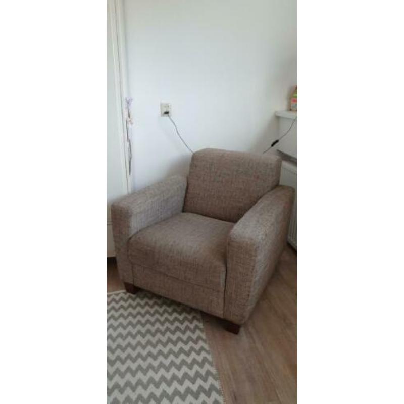 Fauteuil bruin gemêleerd