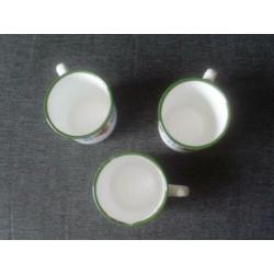 3 Boerenbont emaille mokken / koppen