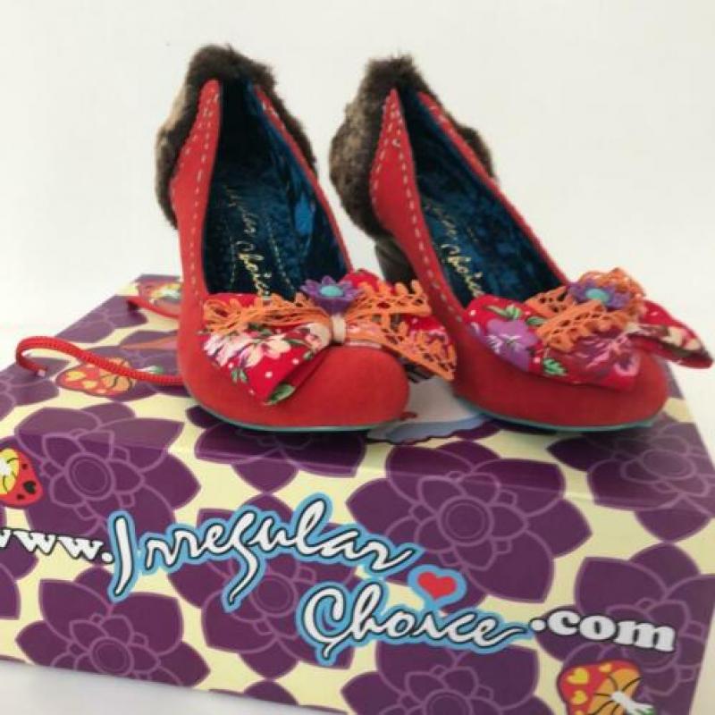 Irregular Choice, NIEUW, rode, suede pumps, maat 38
