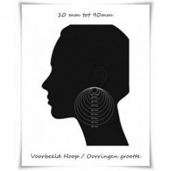 H.A. - Grote Oorringen - Goud of Zilver Look - 5 cm - 7 mm
