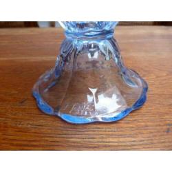 Art deco persglazen vaas in blauw