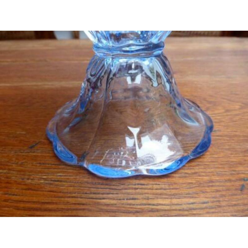 Art deco persglazen vaas in blauw