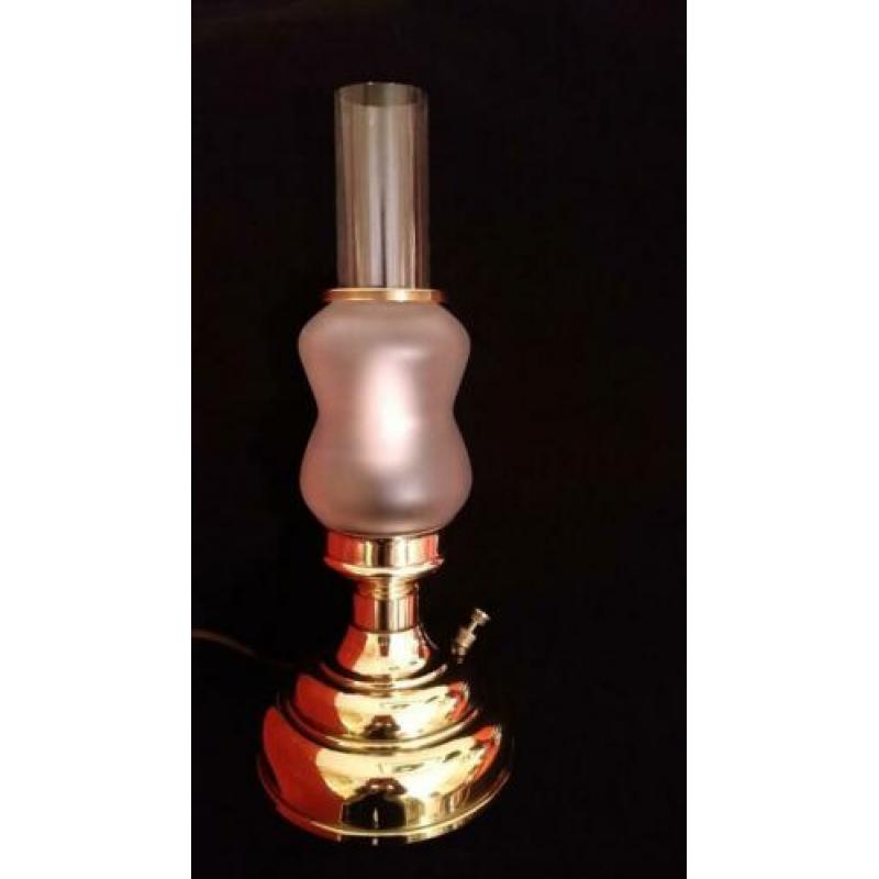 Lamp van koper en glas 40 cm