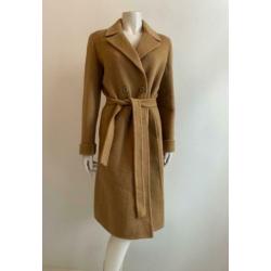 Camel vintage wollen jas M model trenchcoat