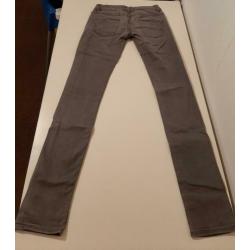 Grijs-bruine lage skinny jeans (maat 34 XS)