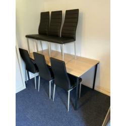 Vergadertafel met 6 stoelen