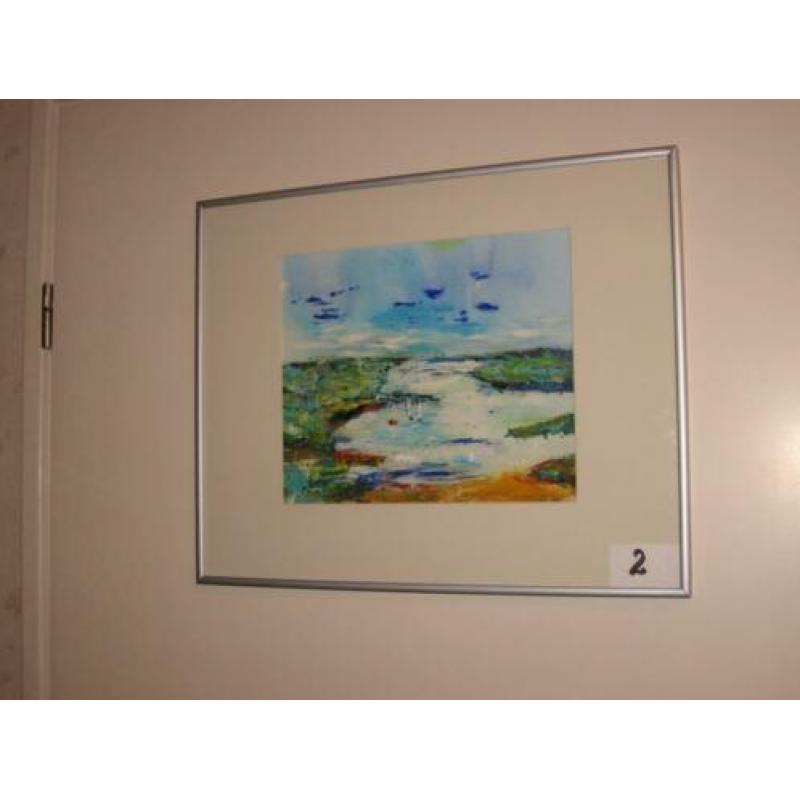 ACRYLVERF schilderijen te koop--ingelijst mete passe-partout