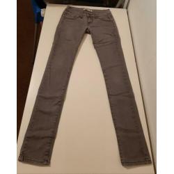 Grijs-bruine lage skinny jeans (maat 34 XS)