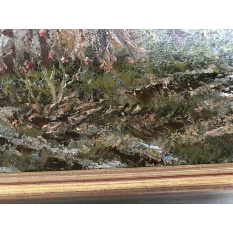 Te koop , zeer mooi antiek schilderij met landschap