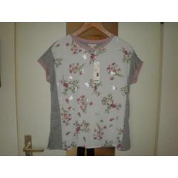 Blousetop / T shirt Esprit maat XS nieuw met kaartje bloemen