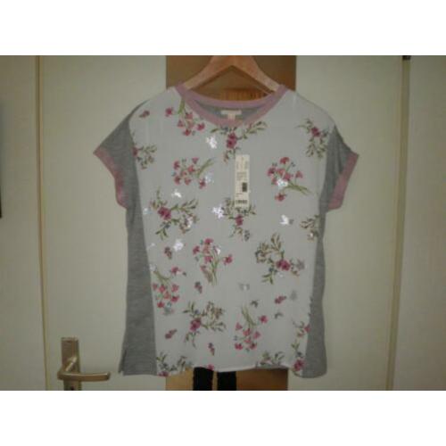 Blousetop / T shirt Esprit maat XS nieuw met kaartje bloemen