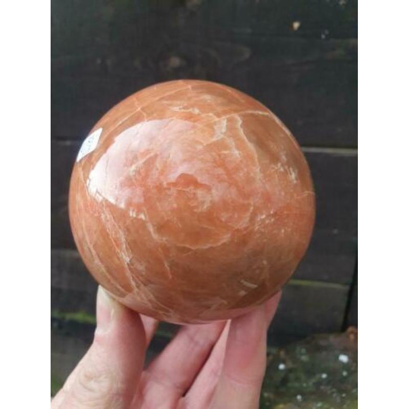 Grote bol van Perzik maansteen 8,9 cm