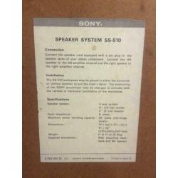 Sony speaker system ss-510