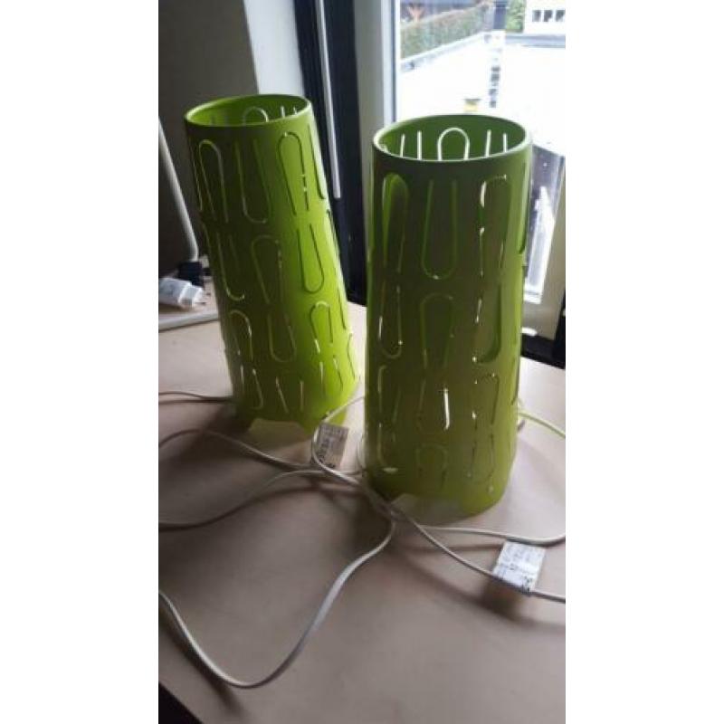 2x Groene tafellamp