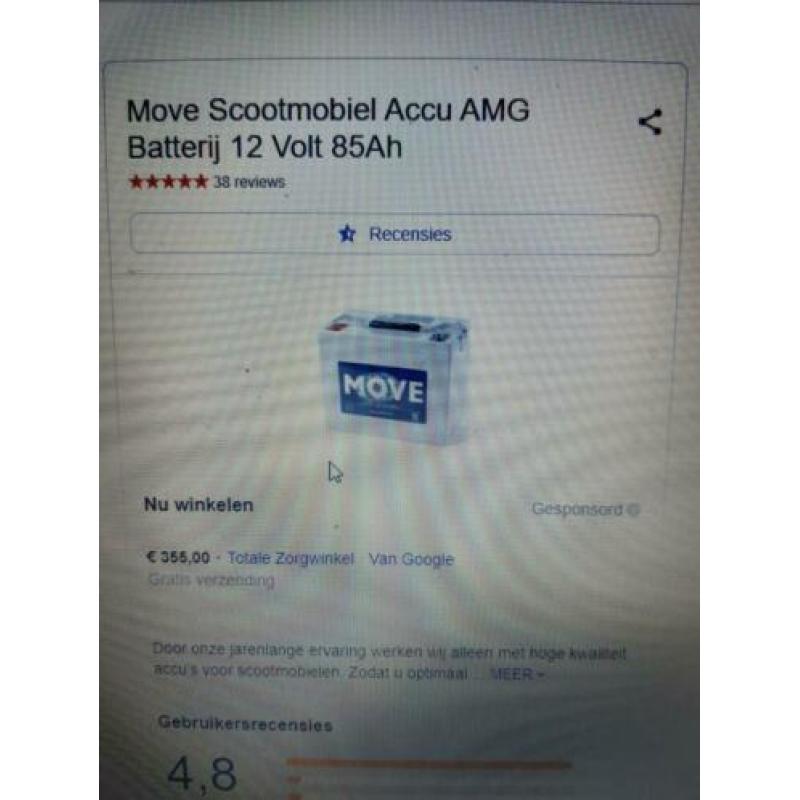 Nieuwe AGM accu move 85ah