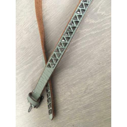 Cowboysbelt cowboysbag mint mintgroen riem studs 85 cm