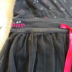 Mooie jurk nijn nijn maat 98 antraciet/ zilver/fuchsia