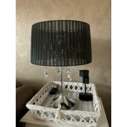 Schemerlamp staand kristal met organza kap