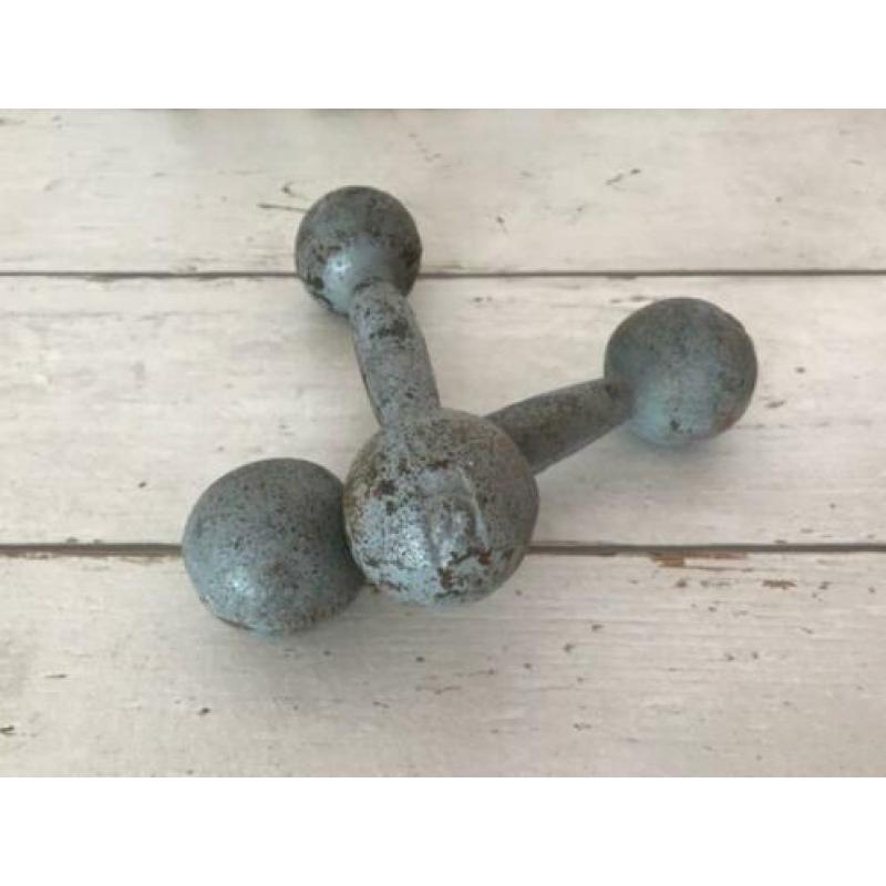 Franse antieke gietijzeren dumbells gewichten ijzerdomoren
