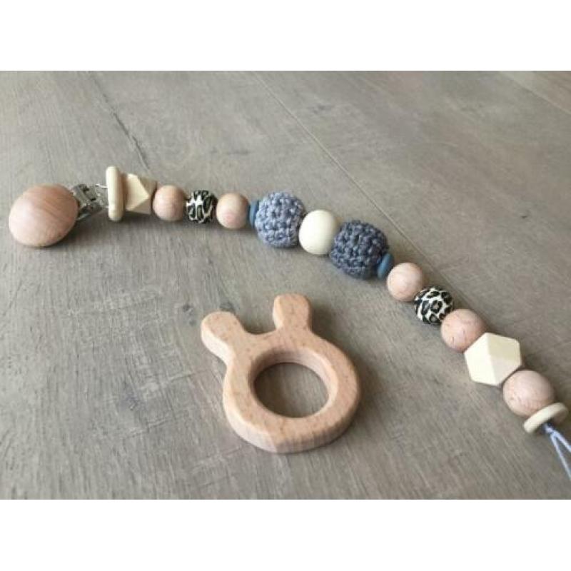 Speenkoord,wagenspanner,bijtring, maxi cosi hanger, met naam