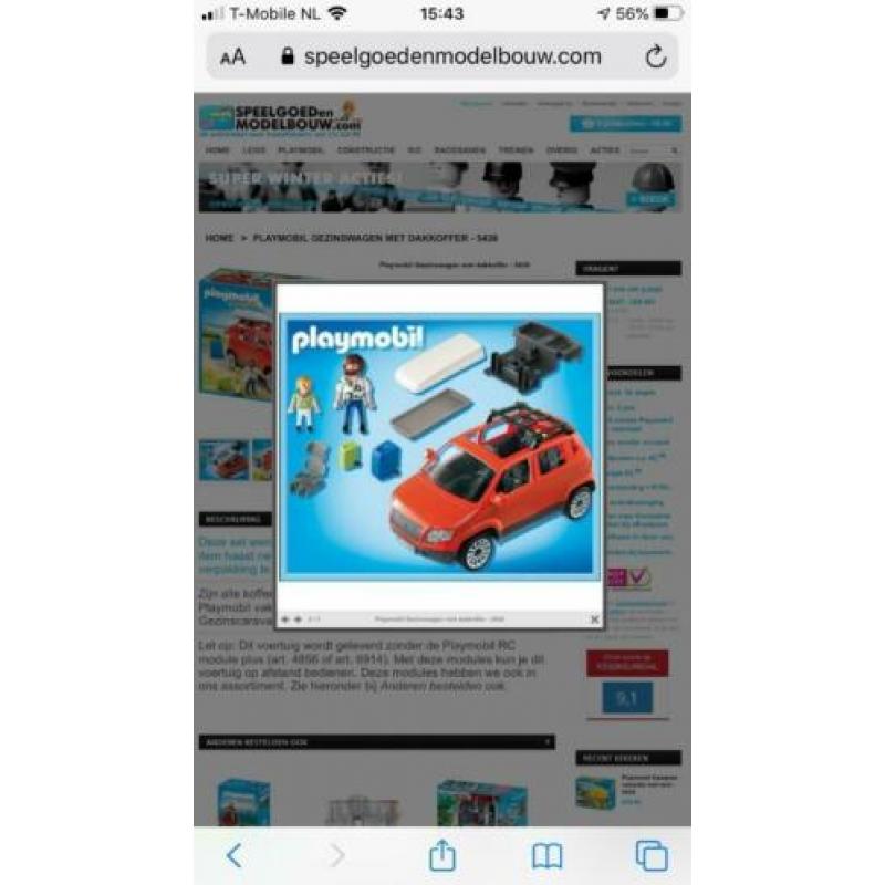 Playmobiel caravan met gezinsauto